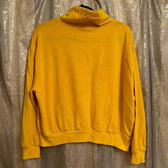 PINK Victorias Secret Yellow Hooded Pullover Cowl Neck Sweater XS Flawed - Picture 2 of 6